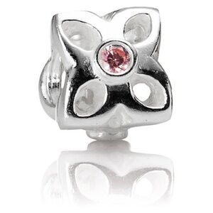 Pandora 4 Petal Flower with Pink CZ